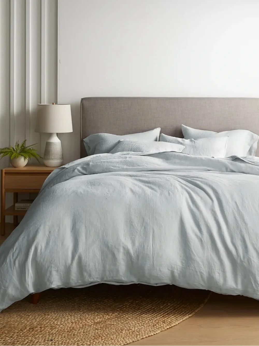 Quince 100% European Linen Duvet Cover Set Mist Full/Queen NWT